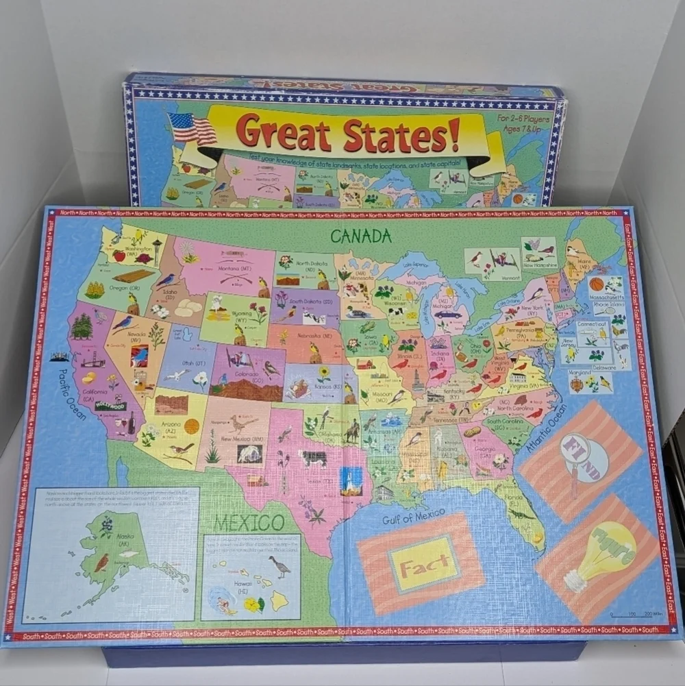 Great States United States Facts Board Game